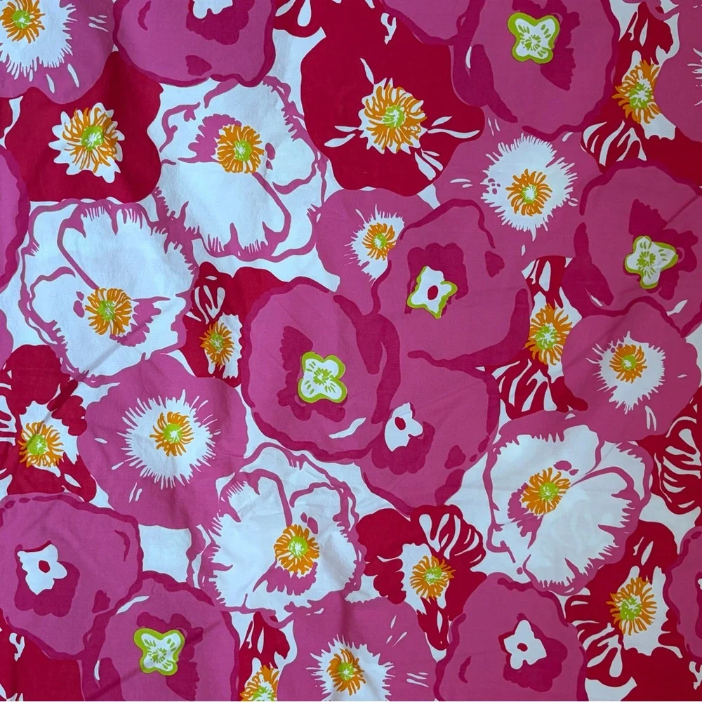 Lilly Pulitzer Garnet Hill Scarlet Begonias Tropical Floral Duvet Set Full/Queen - Picture 8 of 15